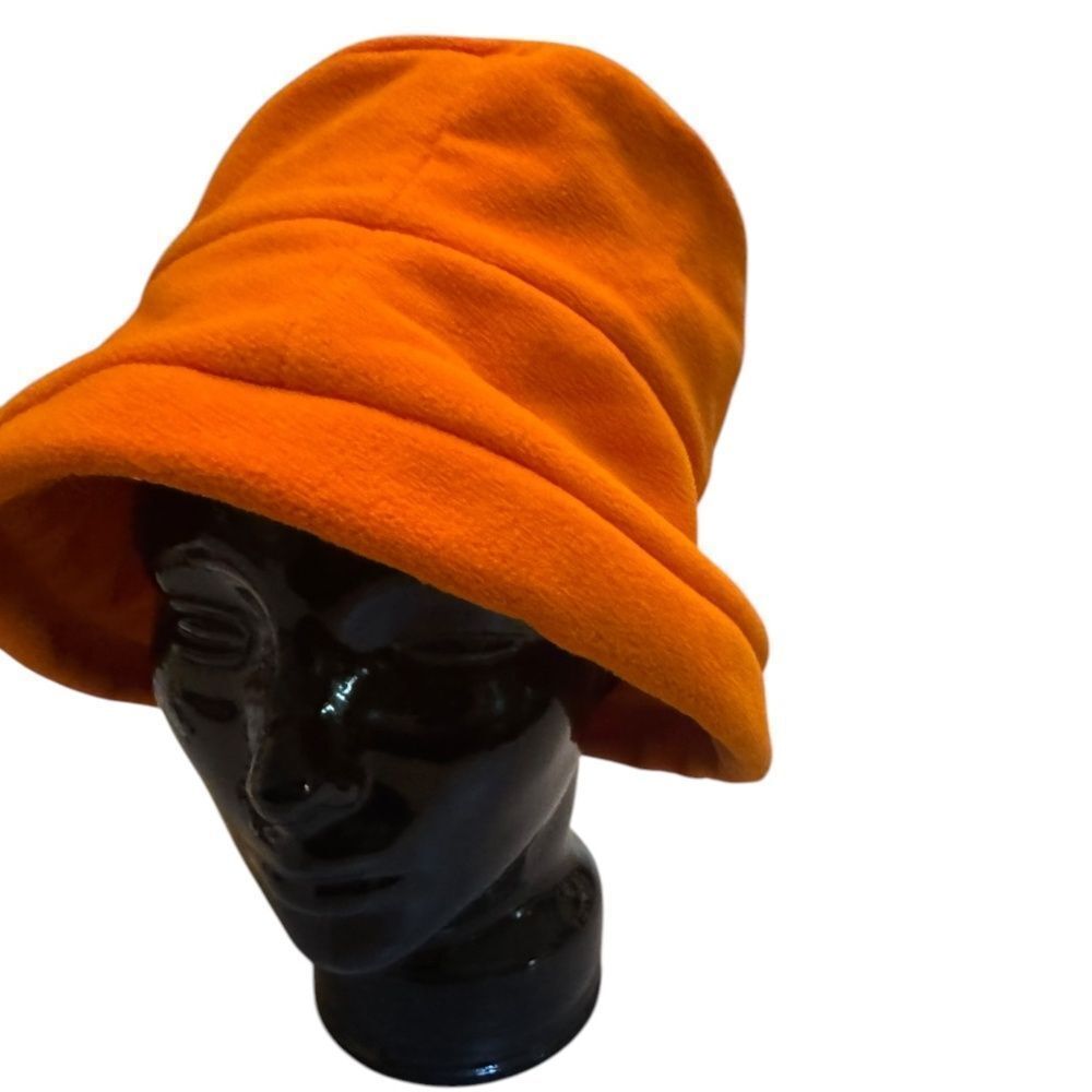 VINTAGE ORANGE ORANGE FABRIC LINED POLY FLOPPY VERSITILE BUCKET HAT - Picture 9 of 10